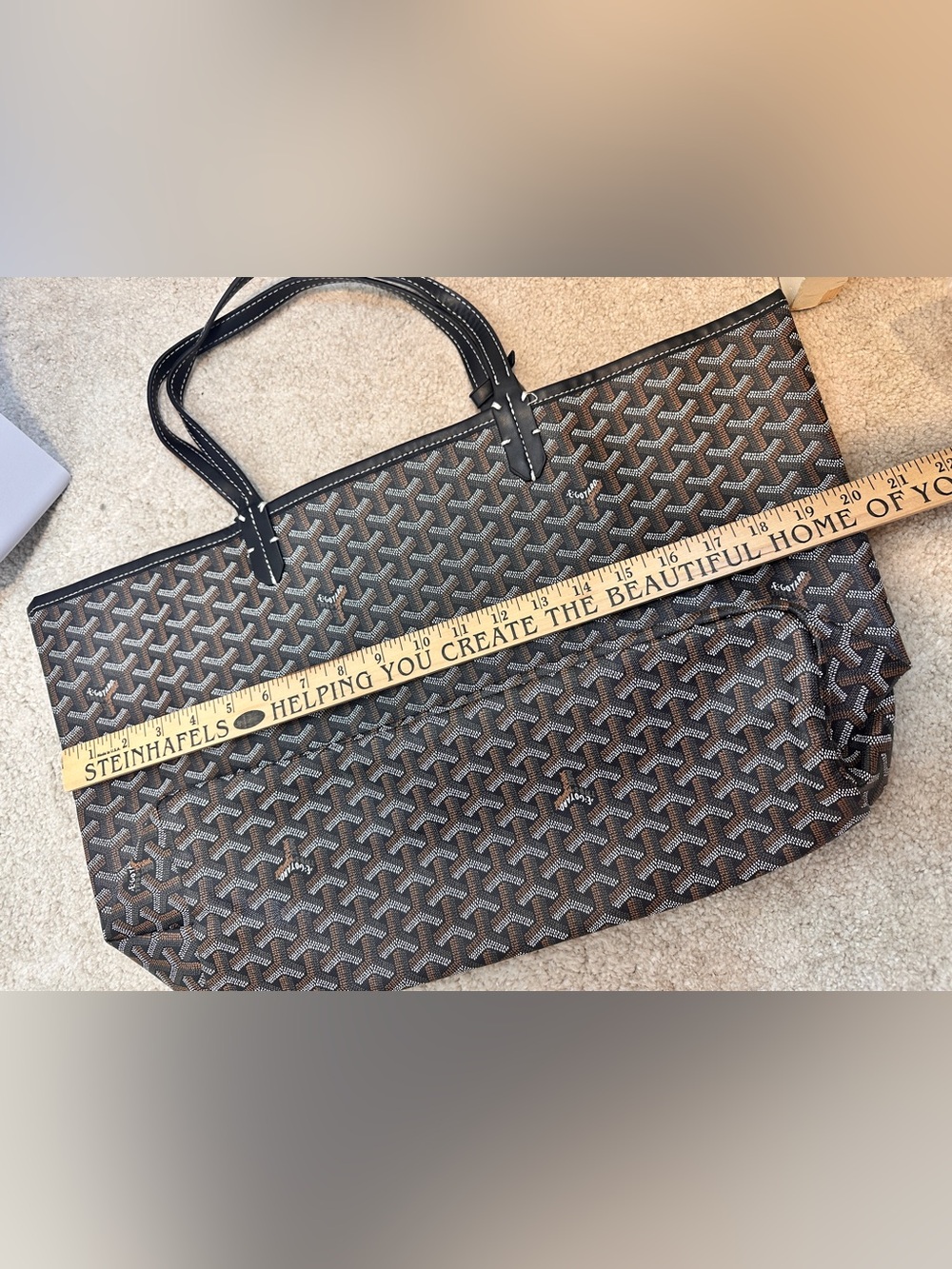 St. Louis Tote Bag Brown Black Beautiful Structured Carryall Fall College - Picture 8 of 10